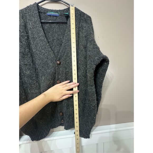 Claybrooke Outdoors Wool Blend Chunky Knit Button Up Grandpa Cardigan Women's M - Picture 9 of 11